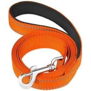 NIP ~ FunTags 6 Ft. Orange Colored Reflective Dog Leash w/ 1" Soft Padded Handle